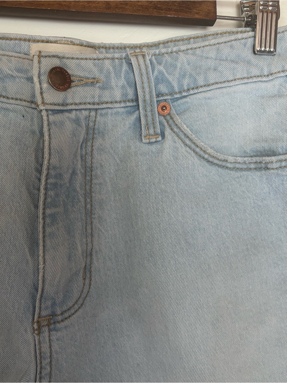 Universal Thread Light Blue High-Rise Denim Shorts with Frayed Hem - Picture 6 of 12